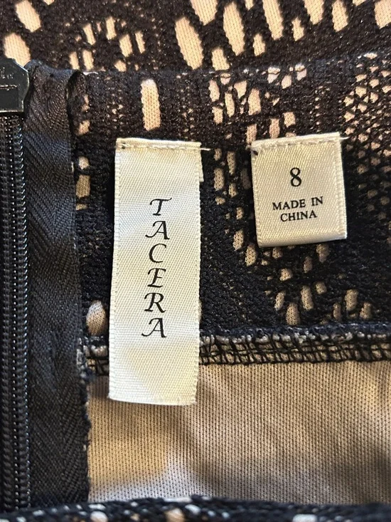 Black Lace Overlay A-Line Skirt Size 8 - Picture 6 of 8